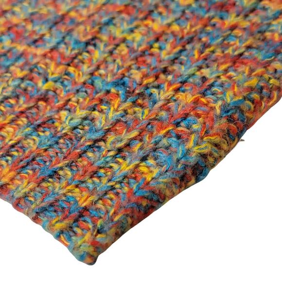 LEA & VIOLA Rainbow Puff Sleeve Sweater Womens L Beautiful Eclectic Winter Style - Picture 7 of 12